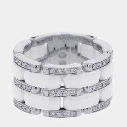 Pre Owned Chanel Ultra Diamond Ring 18 WG Ceramic EU 56
