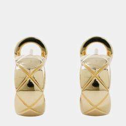 Pre Owned Chanel 18K Yellow Gold Coco Crush Earrings 