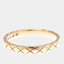Pre Owned Chanel Coco Crush  Fashion No Stone Mini Model 18K Pink Gold Band Ring