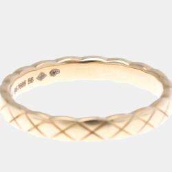 Pre Owned Chanel Coco Crush  Fashion No Stone Mini Model 18K Pink Gold Band Ring
