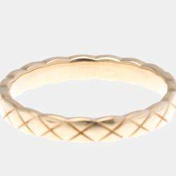 Pre Owned Chanel Coco Crush  Fashion No Stone Mini Model 18K Pink Gold Band Ring