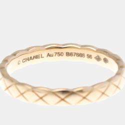 Pre Owned Chanel Coco Crush  Fashion No Stone Mini Model 18K Pink Gold Band Ring