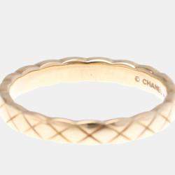 Pre Owned Chanel Coco Crush  Fashion No Stone Mini Model 18K Pink Gold Band Ring