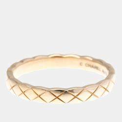 Pre Owned Chanel Coco Crush  Fashion No Stone Mini Model 18K Pink Gold Band Ring