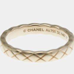 Pre Owned Chanel Coco Crush Mini Model Pink Gold 18K Fashion No Stone Band Ring Pink Gold