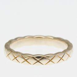 Pre Owned Chanel Coco Crush Mini Model Pink Gold 18K Fashion No Stone Band Ring Pink Gold