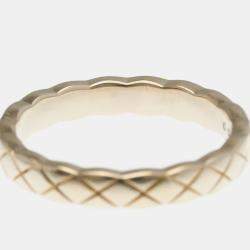 Pre Owned Chanel Coco Crush Mini Model Pink Gold 18K Fashion No Stone Band Ring Pink Gold