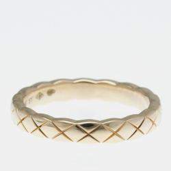 Pre Owned Chanel Coco Crush Mini Model Pink Gold 18K Fashion No Stone Band Ring Pink Gold
