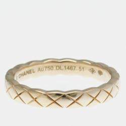 Pre Owned Chanel Coco Crush Mini Model Pink Gold 18K Fashion No Stone Band Ring Pink Gold