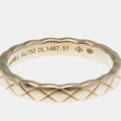 Pre Owned Chanel Coco Crush Mini Model Pink Gold 18K Fashion No Stone Band Ring Pink Gold