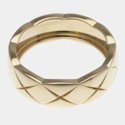 Pre Owned Chanel Coco Crush Medium Size Pink Gold 18K Fashion No Stone Band Ring Pink Gold