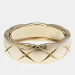 Pre Owned Chanel Coco Crush Medium Size Pink Gold 18K Fashion No Stone Band Ring Pink Gold