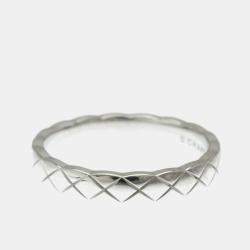 مملوكة مسبقًا Chanel Coco Crush Mini Model 18K White Gold Band Ring Size 52