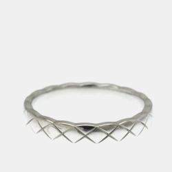 مملوكة مسبقًا Chanel Coco Crush Mini Model 18K White Gold Band Ring Size 52
