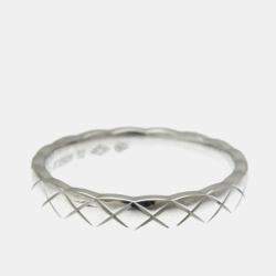 مملوكة مسبقًا Chanel Coco Crush Mini Model 18K White Gold Band Ring Size 52