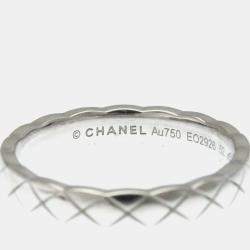 مملوكة مسبقًا Chanel Coco Crush Mini Model 18K White Gold Band Ring Size 52