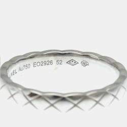 مملوكة مسبقًا Chanel Coco Crush Mini Model 18K White Gold Band Ring Size 52