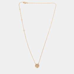 Pre Owned Chanel 18K Rose Gold Diamond Extrait de Camelia Necklace