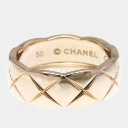 مملوكة مسبقًا Chanel Coco Crush Medium Size Pink Gold 18K Fashion No Stone Band Ring Pink Gold