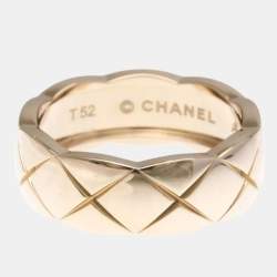 مملوكة مسبقًا Chanel Coco Crush Medium Size Pink Gold 18K Fashion No Stone Band Ring Pink Gold