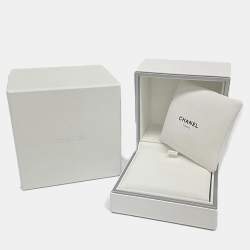 Pre Owned Chanel Coco Crush Ring Mini Model 5PD Platinum Fashion Diamond Band Ring Silver