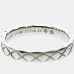 Pre Owned Chanel Coco Crush Ring Mini Model Platinum Fashion No Stone Band Ring Silver