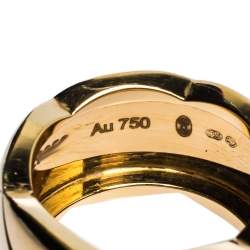 Chanel Coco Crush Quilted Motif 18K Yellow Gold Band Ring Size 49