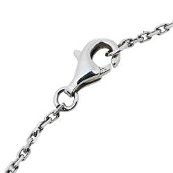 Chanel Camelia Ceramic Diamond 18k White Gold Flower Pendant Necklace