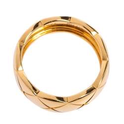 Chanel Coco Crush Quilted Motif 18K Yellow Gold Band Ring Size 50 