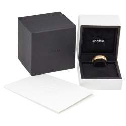 Chanel Coco Crush Quilted motif 18K Yellow Gold Small Version Band Ring 54