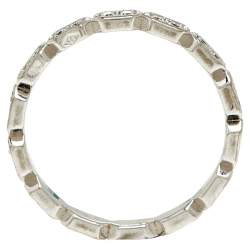 Chanel Premiere Diamond 18K White Gold Eternity Band Ring Size 52