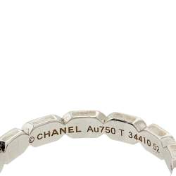 Chanel Premiere 18K White Gold Narrow Band Ring Size 52
