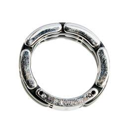 Chanel Ultra Diamond Black Ceramic 18k White Gold Band Ring Size 50