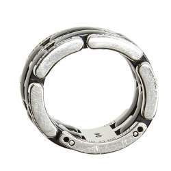 Chanel Ultra Diamond Black Ceramic 18k White Gold Band Ring Size 50