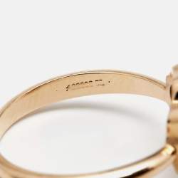 Chanel Extrait de Camellia Diamond 18k Rose Gold Ring Size 52