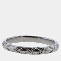 Chanel Silver Platinum Coco Crush Ring US 10.5