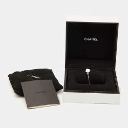 Chanel Camélia Sculpté White Agate Inlay Diamond 18k White Gold Bracelet 