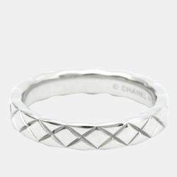 Chanel 18K White Gold Coco Crush Slim Ring EU 50