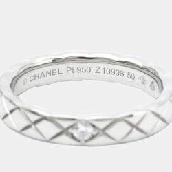 Chanel 18K White Gold Coco Crush Slim Ring EU 50