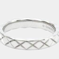 Chanel 18K White Gold Coco Crush Slim Ring EU 50
