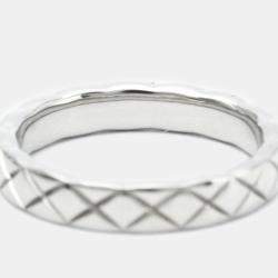 Chanel 18K White Gold Coco Crush Slim Ring EU 50