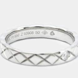 Chanel 18K White Gold Coco Crush Slim Ring EU 50