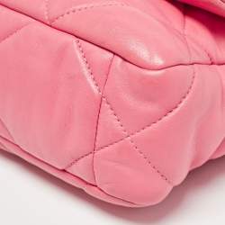 Chanel Pink Quilted Leather Medium 19 Flap Bag