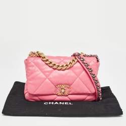 Chanel Pink Quilted Leather Medium 19 Flap Bag