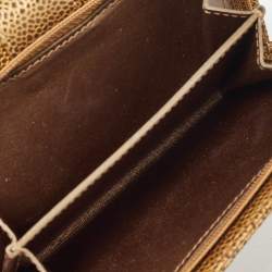 Chanel Gold Caviar Leather CC French Wallet