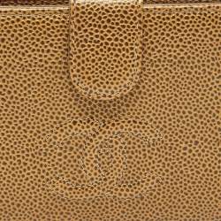 Chanel Gold Caviar Leather CC French Wallet