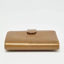 Chanel Gold Caviar Leather CC French Wallet