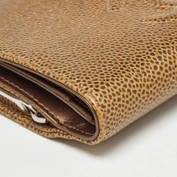Chanel Gold Caviar Leather CC French Wallet