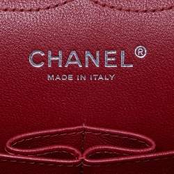 Pre Owned Chanel Red Quilted Caviar Leather Jumbo Classic Double Flap Bag