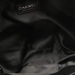 Pre Owned Chanel Black Quilted Leather Maxi 3 Flap Bag